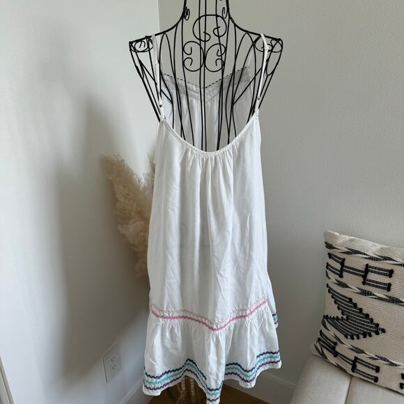 America & Beyond White Rick-Rack Lace Scoop Back Mini Sundress NEW Medium - Picture 4 of 9